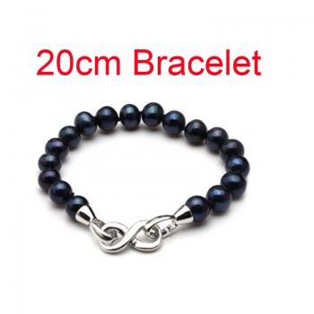 Real wedding black pearl jewelry set women,bridal 925 sterling silver bracelet ring bridal jewelry black pearl necklace sets