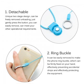 Multi-function Mobile Phone Straps Rope For iPhone Samsung Colourful Detachable Nylon Wire Lanyard Neck Strap Phone Decoration