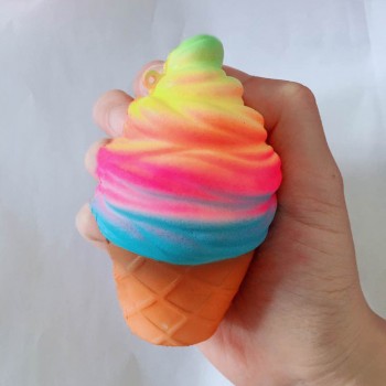 20CM Kawaii Cute Rainbow Horse Double-Head Bear Star Ice Cream Phone Straps Squeeze Slow Rising Jumbo Charms Squishy Toys Gift