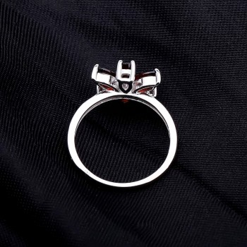 GEMS BALLET 4.16Ct Natural Red Garnet Gemstone Jewelry Set 925 Sterling Silver Earrings Ring Set For Women Fine Jewelry