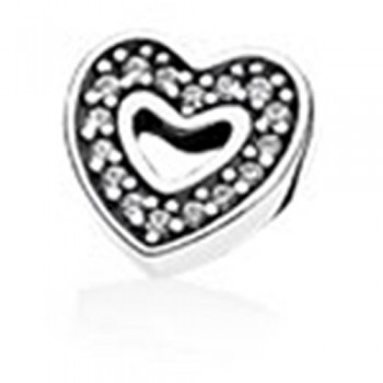 FAHMI Love amp; Family Petite Charms Clear CZ Floating Heart Locket Sapphire Crystal Glass Floating Locket Pendant Medium Sapphire