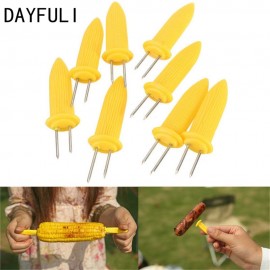 DAYFULI 6pcs Safe Corn on the Cob Holders Skewers Needle Prongs For BBQ Barbecue Garden Hand Tools Fork