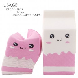 Etmakit Kawaii Squishy Cute Soft Charms Milk Bag Toy Slow Rising for Children Adults Relieves Stress Anxiety Cabinet Decor
