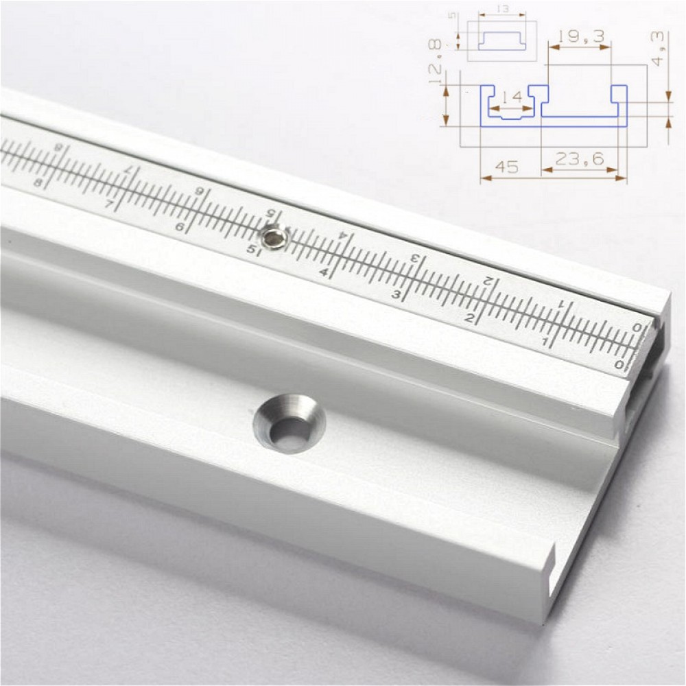 Aluminum Alloy T-Tracks with Scale and Miter Track Stop and T- Slot Miter Bar Track Router Table Saw Woodworking Workbench DIY