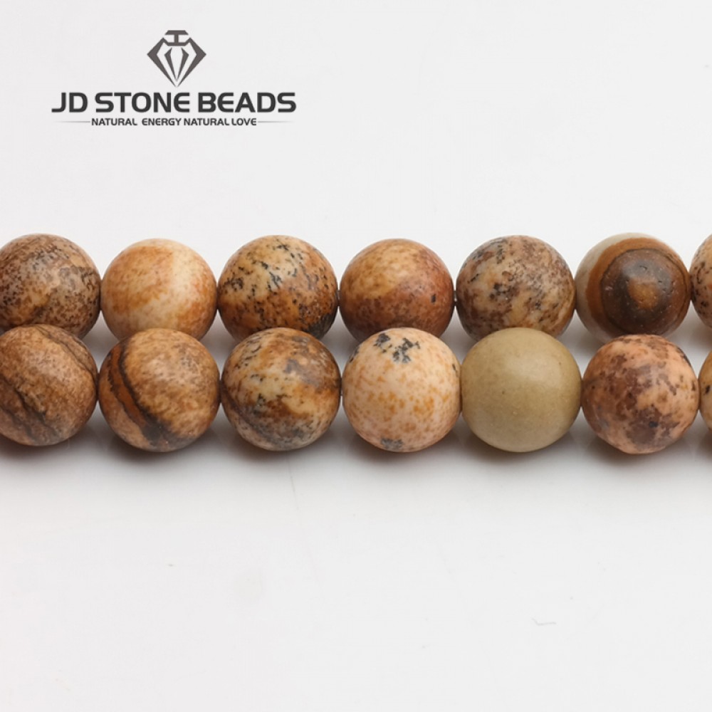 70%Off Free Shipping Natural Stone Picture Jaspers Round Beads 15 Strand 2 3 4 6 8 10 12MM Pick Size For Jewelry Making