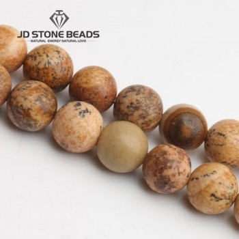 70%Off Free Shipping Natural Stone Picture Jaspers Round Beads 15 Strand 2 3 4 6 8 10 12MM Pick Size For Jewelry Making