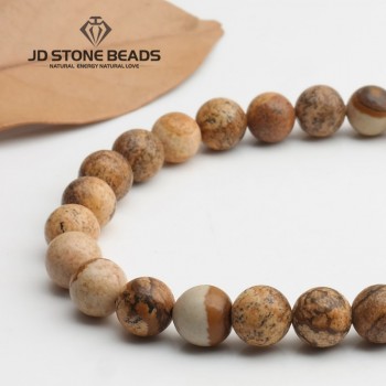 70%Off Free Shipping Natural Stone Picture Jaspers Round Beads 15 Strand 2 3 4 6 8 10 12MM Pick Size For Jewelry Making