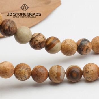 70%Off Free Shipping Natural Stone Picture Jaspers Round Beads 15 Strand 2 3 4 6 8 10 12MM Pick Size For Jewelry Making