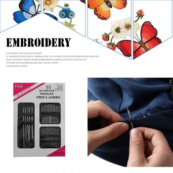 55PCS/Set NEW Useful Metal Silver Stainless Steel Sewing Needles Sewing Pins Set Home DIY Crafts Hand Tools