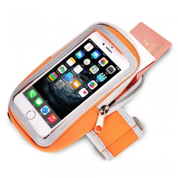 Waterproof Running Phone Bag Cellphone Armbands with Reflective Tape Earphone Hole Women Men Jogging Phone Case Cover Holder