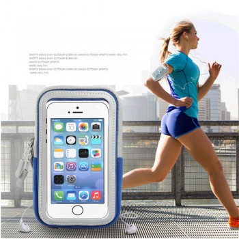 Waterproof Running Phone Bag Cellphone Armbands with Reflective Tape Earphone Hole Women Men Jogging Phone Case Cover Holder