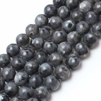 Natrual Stone Beads Black Labradorite Larvikite Stone Round Beads For Jewelry Making Bracelet Necklace 4/6/8/10/12/14mm 15inches