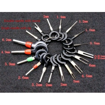 18Pcs/Set Auto Car Plug Circuit Board Wire Harness Terminal Connector Pin Extractor Kit Back Needle Remove Tool Set