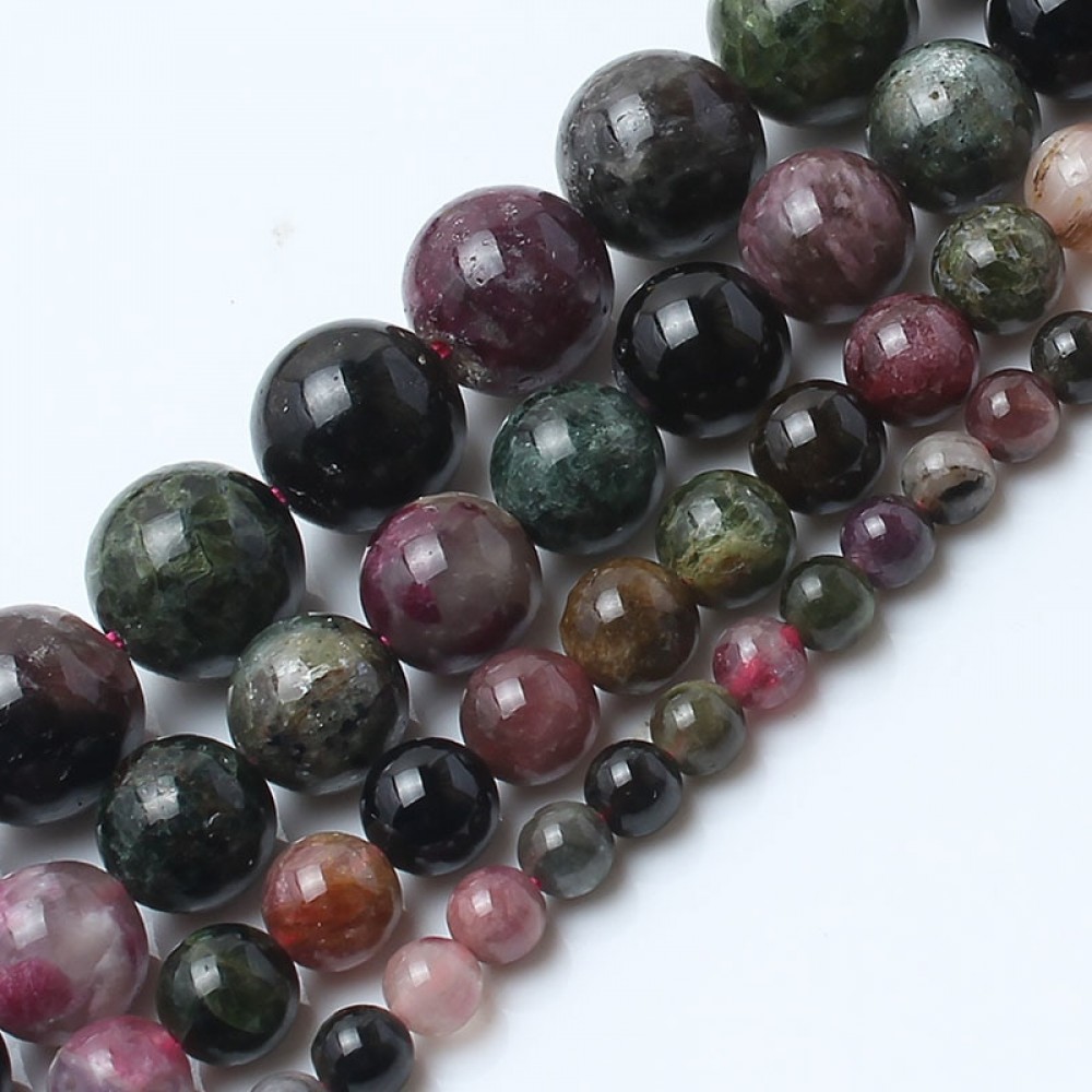Natural Stone Beads Tourmaline Round Beads For Jewelry Making 15inches/strand 6/8/10mm Beads Making Bracelet Diy Jewelry