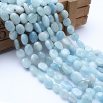 Natural Stone Beads 8-10mm Irregular Aquamarine Stone Beads For Jewelry Making Bracelet Necklace 15inches