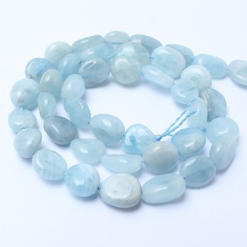 Natural Stone Beads 8-10mm Irregular Aquamarine Stone Beads For Jewelry Making Bracelet Necklace 15inches