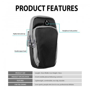 6.0 Universal Sport Armband Hand Bag Case For iPhone X 7 Cloth Gym Running Pouch Arm Band For Samsung Xiaomi Phone Holder Case