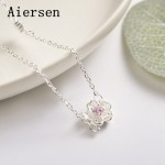 Aiersen New Cherry Blossoms Silver 925 Leg Bracelet Foot Jewelry Women Anklets Real S925 Sterling Silver Anklet Bijoux En Argent
