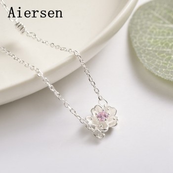Aiersen New Cherry Blossoms Silver 925 Leg Bracelet Foot Jewelry Women Anklets Real S925 Sterling Silver Anklet Bijoux En Argent