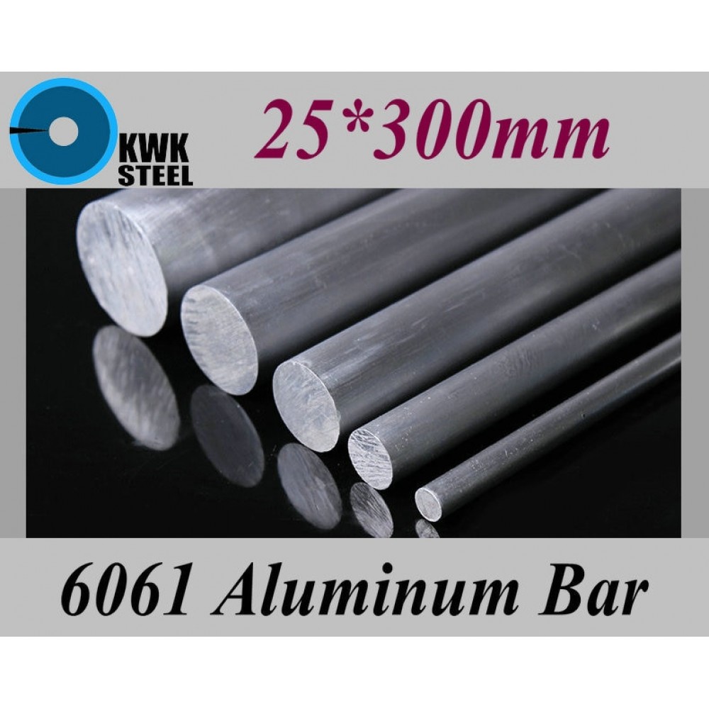 25*300mm Aluminum 6061 Round Bar Aluminium Strong Hardness Rod for Industry or DIY Metal Material Free Shipping