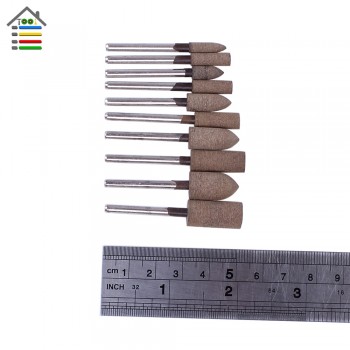New 10pc Abrasive Mounted Stone Sharpening Cow Leather Polishing Point Grinding Tip for Dremel Electric Grinder Rotary Tool