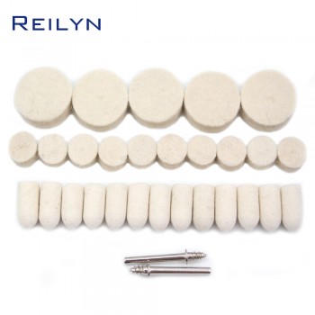 100pcs wool polishing wheel polishing disc 25mm/13mm/9mm buffing round wheel shank 3.2mm for dremel