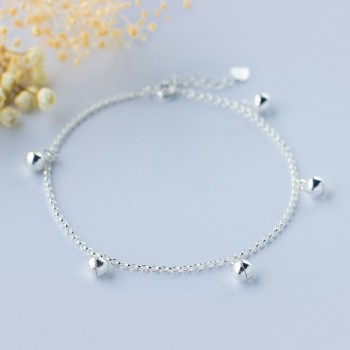Wholeslae Womens Real. 925 Sterling Silver Jewelry Jinjle Bell Chime Sounds Anklet Bracelet -really  Good Quality GTLS394