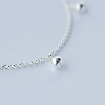 Wholeslae Womens Real. 925 Sterling Silver Jewelry Jinjle Bell Chime Sounds Anklet Bracelet -really  Good Quality GTLS394