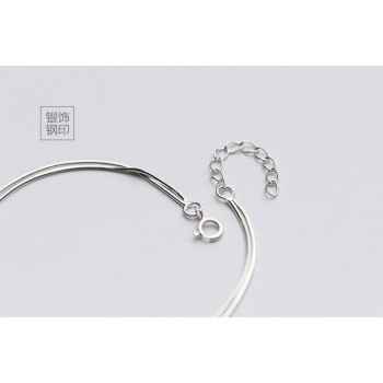 1pc 100% Real. 925 Sterling Silver Fine Jewelry Double Rows Snakebone chain Lucky Beads Anklet Bracelet GTLS665