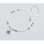 1pc 100% Real. 925 Sterling Silver Fine Jewelry Round Beads amp;Silver Cherry Anklet Bracelet  GTLS588