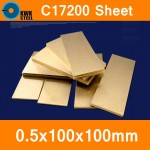0.5 * 100 * 100mm Beryllium Bronze Sheet Plate of C17200 CuBe2 CB101 TOCT BPB2 Mould Material Laser Cutting NC Free Shipping