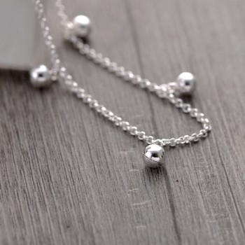 Aiersen Real 925 Sterling Silver Anklets Casual The Bell Design Silver Chains Girl Simple Silver Srebro 925 Anklets Fine Jewelry