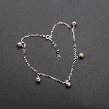 Aiersen Real 925 Sterling Silver Anklets Casual The Bell Design Silver Chains Girl Simple Silver Srebro 925 Anklets Fine Jewelry