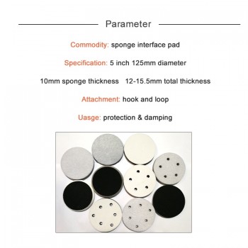 5 inch 125mm Sponge Interface Pad Polishing Pad for Sander Backing Pad Abrasive Tools Accessories - Hook and Loop