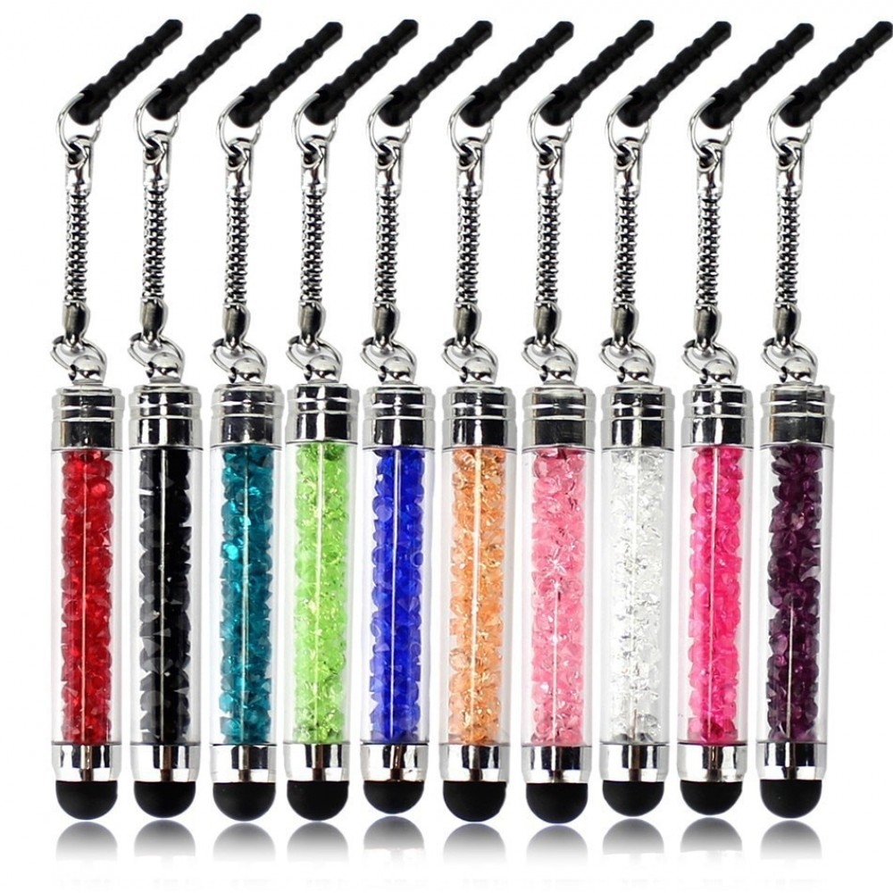 Luxury Fashion Diamond Crystal Stylus Touch Screen Pen Stylus For iPhone Tablet Laptops Universal Phones dust plug for Ipad
