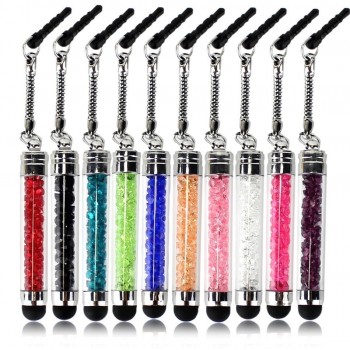Luxury Fashion Diamond Crystal Stylus Touch Screen Pen Stylus For iPhone Tablet Laptops Universal Phones dust plug for Ipad