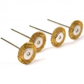 20Pcs 25mm Rotary Tool Brass Wheel Wire Abrasive Brush Set - Fits Dremel ,1/8 Shank ,Clean, Polish, Prep