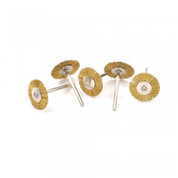 20Pcs 25mm Rotary Tool Brass Wheel Wire Abrasive Brush Set - Fits Dremel ,1/8 Shank ,Clean, Polish, Prep