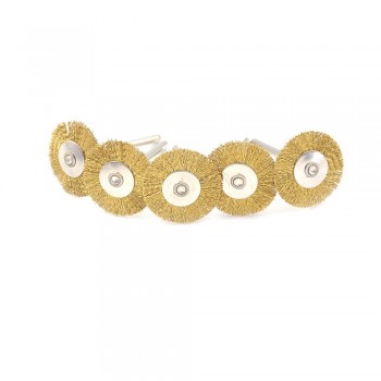 20Pcs 25mm Rotary Tool Brass Wheel Wire Abrasive Brush Set - Fits Dremel ,1/8 Shank ,Clean, Polish, Prep