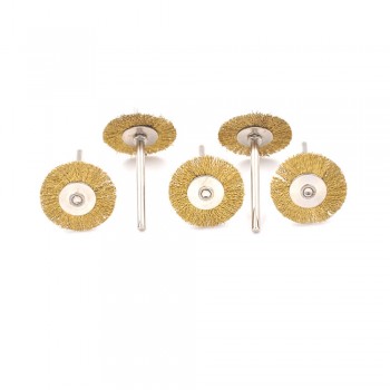 20Pcs 25mm Rotary Tool Brass Wheel Wire Abrasive Brush Set - Fits Dremel ,1/8 Shank ,Clean, Polish, Prep