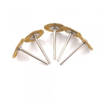 20Pcs 25mm Rotary Tool Brass Wheel Wire Abrasive Brush Set - Fits Dremel ,1/8 Shank ,Clean, Polish, Prep