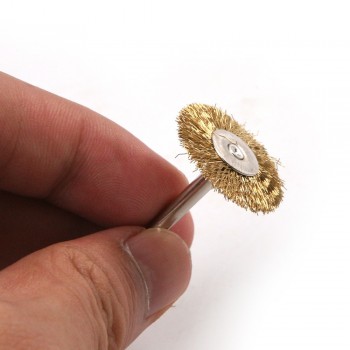 20Pcs 25mm Rotary Tool Brass Wheel Wire Abrasive Brush Set - Fits Dremel ,1/8 Shank ,Clean, Polish, Prep
