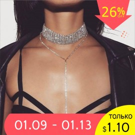 2019 Hot Selling Rhinestone Choker Crystal Gem Luxury Chokers Collar Chocker Chunky Y necklace Women jewelry Accessories