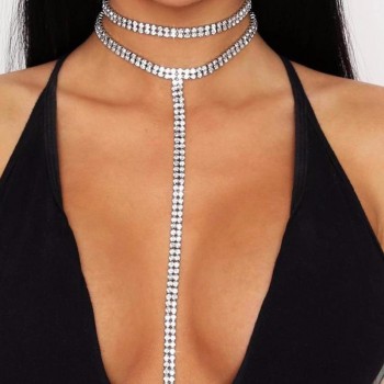 2019 Hot Selling Rhinestone Choker Crystal Gem Luxury Chokers Collar Chocker Chunky Y necklace Women jewelry Accessories
