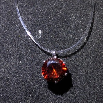 Transparent Fishing Line Necklace Silver Female Invisible Chain Necklace Women Rhinestone Choker Necklace Collier Zircon Pendant