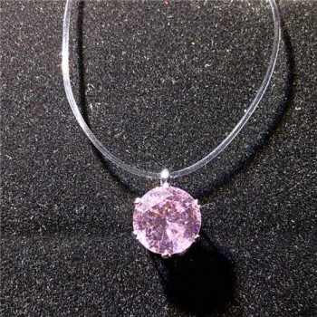 Transparent Fishing Line Necklace Silver Female Invisible Chain Necklace Women Rhinestone Choker Necklace Collier Zircon Pendant