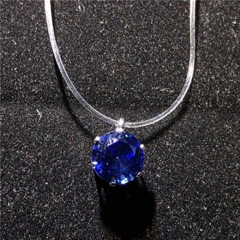 Transparent Fishing Line Necklace Silver Female Invisible Chain Necklace Women Rhinestone Choker Necklace Collier Zircon Pendant