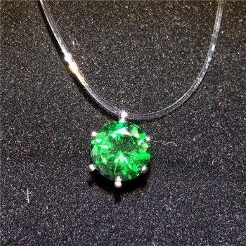 Transparent Fishing Line Necklace Silver Female Invisible Chain Necklace Women Rhinestone Choker Necklace Collier Zircon Pendant