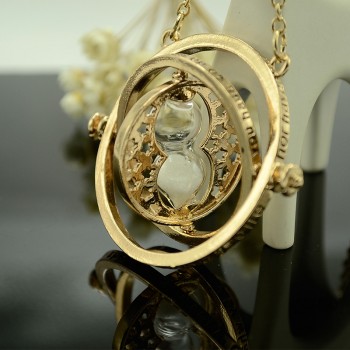 Hot Harry Potter Deathly Hallows Pendant Necklace Time Converter Hourglass Sweater Chain Necklace For Men Women Jewelry Gift