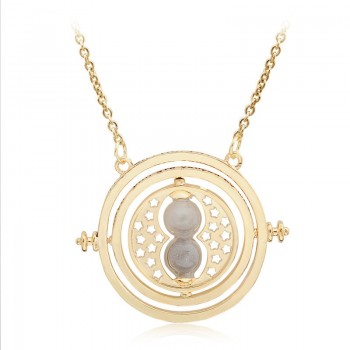 Hot Harry Potter Deathly Hallows Pendant Necklace Time Converter Hourglass Sweater Chain Necklace For Men Women Jewelry Gift